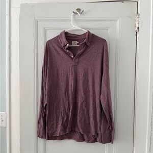 Faherty Men's Striped Long Sleeve Polo